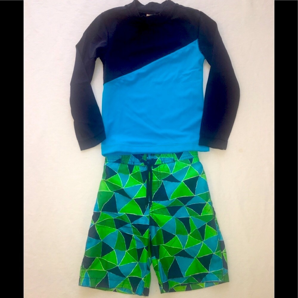 Gently worn swim trunks & long sleeve rashguard